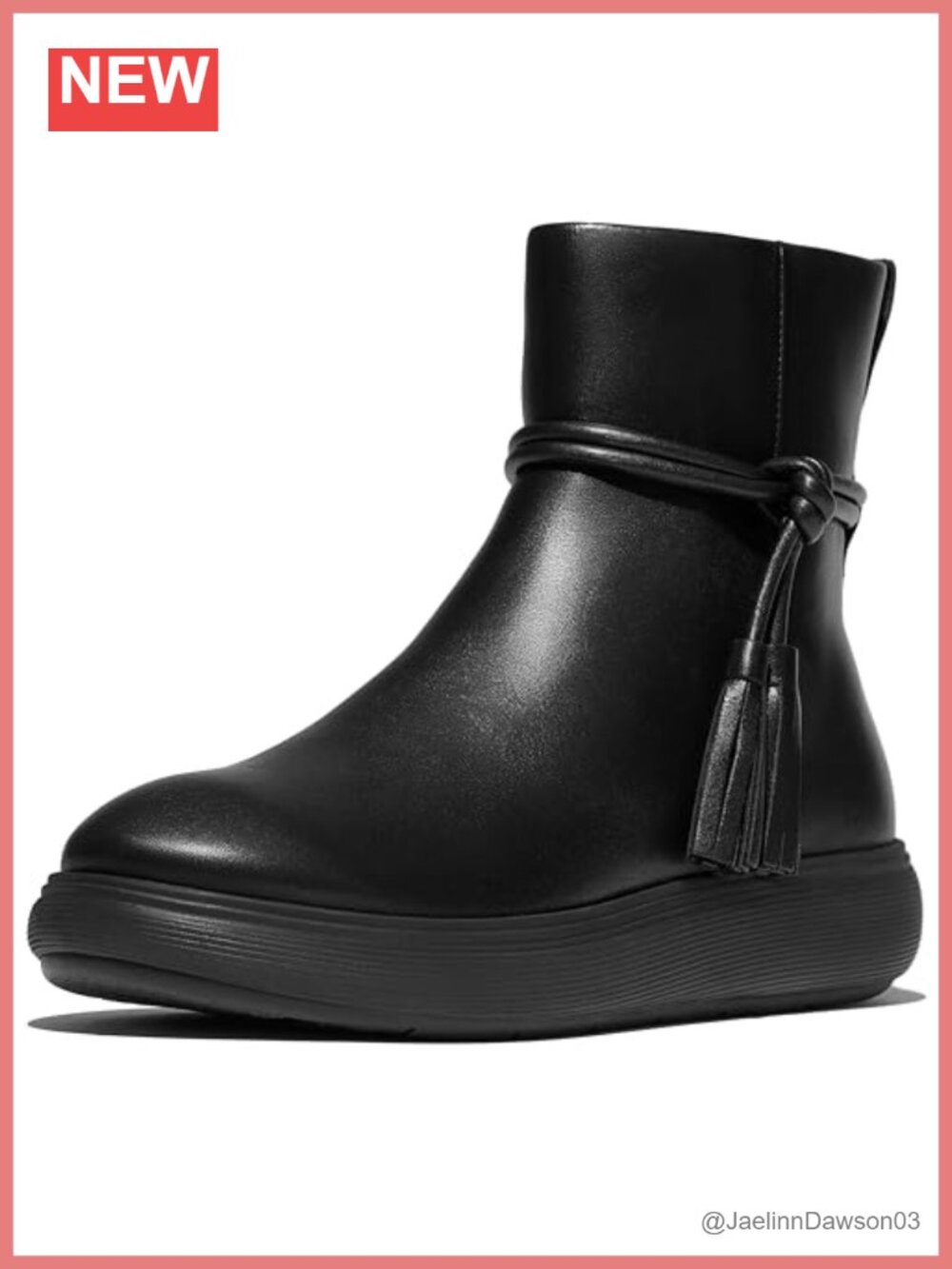 FitFlop Iq-Comff Tassel Leather Ankle Boots Size 8 M EU 39